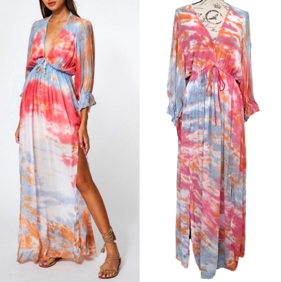 Young Fabulous & Broke Dresses & Skirts - Young Fabulous & Broke tie dye Meadow printed colorful Bright maxi summer dress